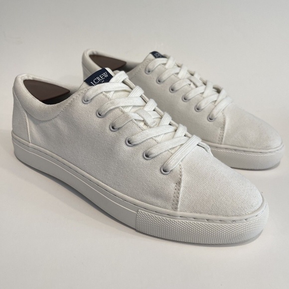 J. Crew White Road Trip Canvas Sneakers Womens Size 9 Casual Low Top Tennis Shoe - Picture 1 of 14